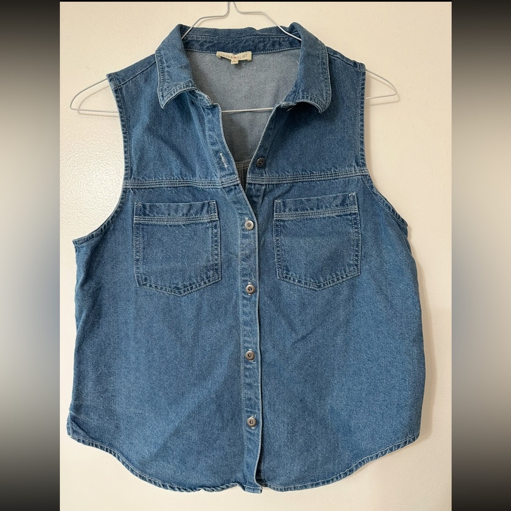 Ultra Flirt Light Blue Denim Vest